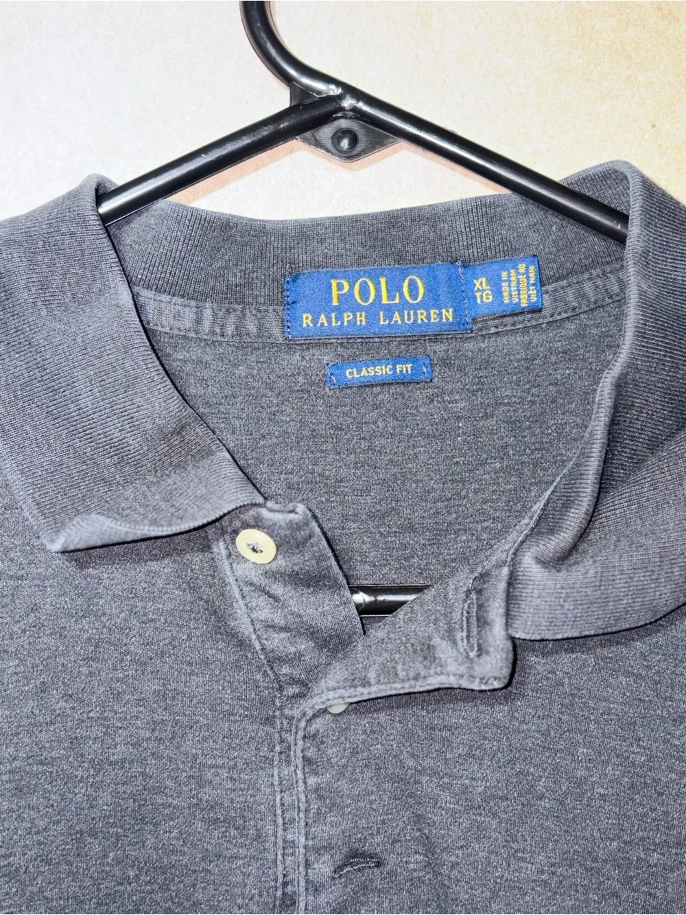 Ralph Lauren yellow pique button